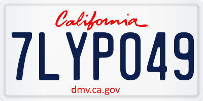 CA license plate 7LYP049