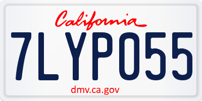 CA license plate 7LYP055