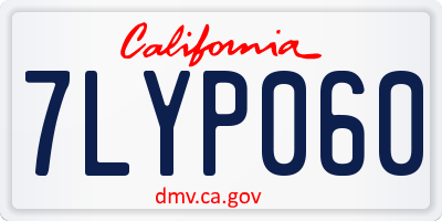CA license plate 7LYP060