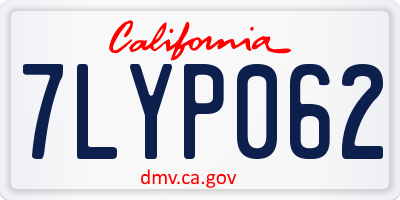 CA license plate 7LYP062