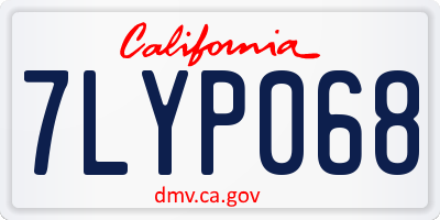 CA license plate 7LYP068