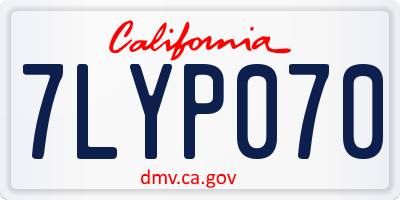 CA license plate 7LYP070