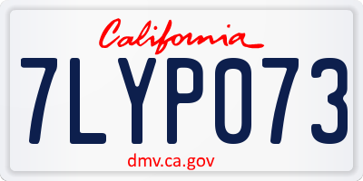 CA license plate 7LYP073