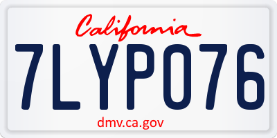 CA license plate 7LYP076
