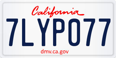 CA license plate 7LYP077