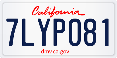 CA license plate 7LYP081