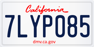 CA license plate 7LYP085