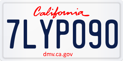 CA license plate 7LYP090