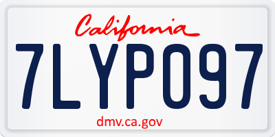 CA license plate 7LYP097