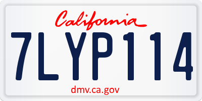 CA license plate 7LYP114