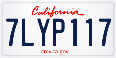 CA license plate 7LYP117