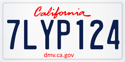 CA license plate 7LYP124
