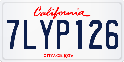 CA license plate 7LYP126