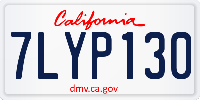 CA license plate 7LYP130