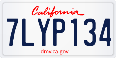 CA license plate 7LYP134