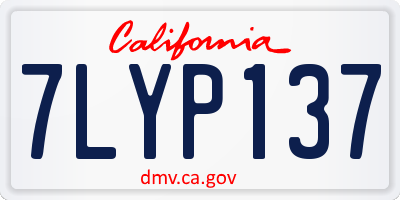 CA license plate 7LYP137