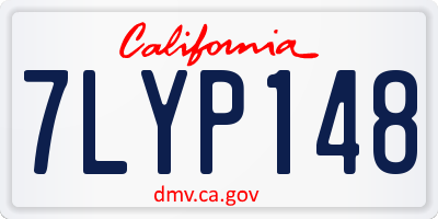 CA license plate 7LYP148