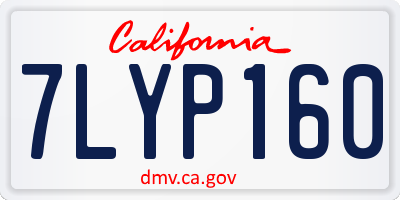 CA license plate 7LYP160