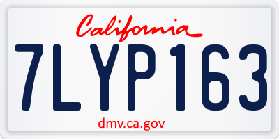 CA license plate 7LYP163