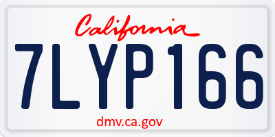 CA license plate 7LYP166