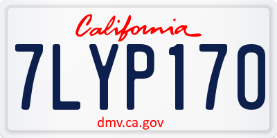 CA license plate 7LYP170