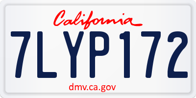 CA license plate 7LYP172