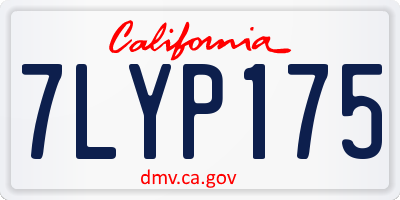 CA license plate 7LYP175
