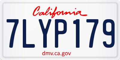 CA license plate 7LYP179