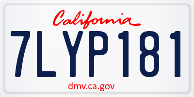 CA license plate 7LYP181
