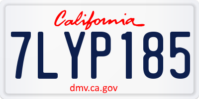 CA license plate 7LYP185