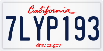 CA license plate 7LYP193