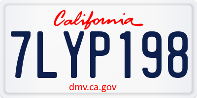 CA license plate 7LYP198