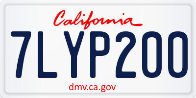 CA license plate 7LYP200
