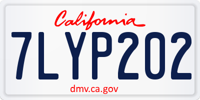 CA license plate 7LYP202