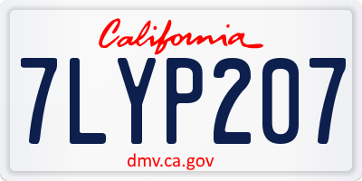 CA license plate 7LYP207