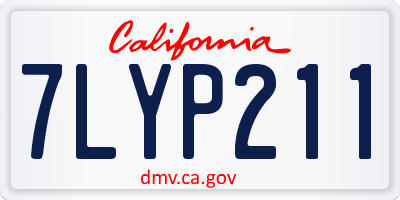 CA license plate 7LYP211