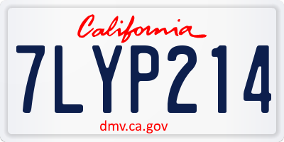 CA license plate 7LYP214
