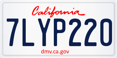 CA license plate 7LYP220