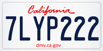 CA license plate 7LYP222