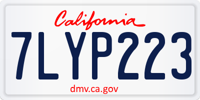 CA license plate 7LYP223