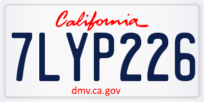 CA license plate 7LYP226