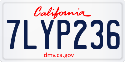 CA license plate 7LYP236