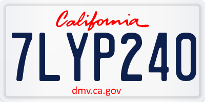 CA license plate 7LYP240