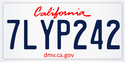CA license plate 7LYP242
