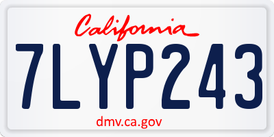 CA license plate 7LYP243