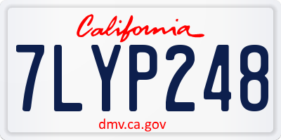 CA license plate 7LYP248
