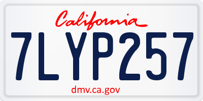 CA license plate 7LYP257