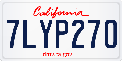 CA license plate 7LYP270