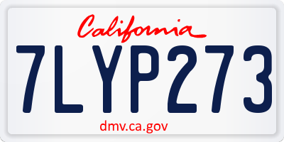 CA license plate 7LYP273