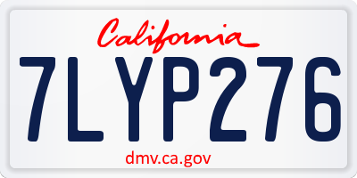 CA license plate 7LYP276
